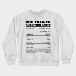 Dog Trainer Nutrition Facts Crewneck Sweatshirt